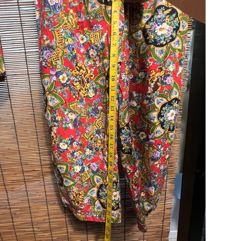 Kenzo Vintage 2 Piece Set Red Floral Mandala Shirt and Pants Outfit - Picture 7 of 12